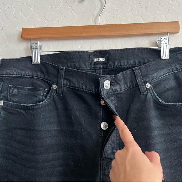 Hudson Crop Relaxed Straight star Studded Jeans - Picture 5 of 8